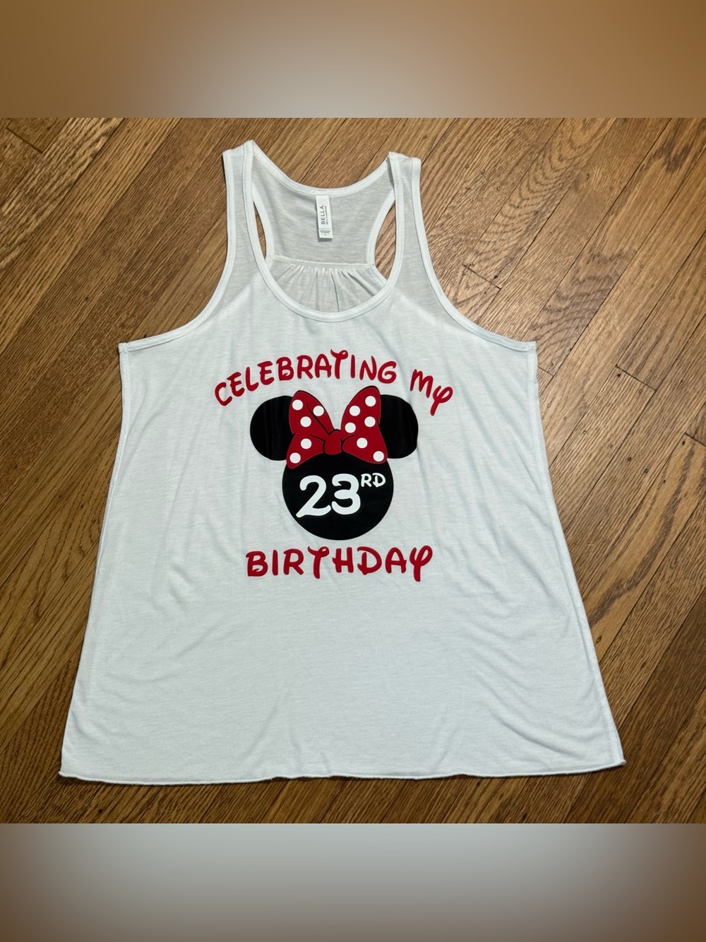Disney Women's Minnie Mouse 23rd Birthday Tank Top size LARGE